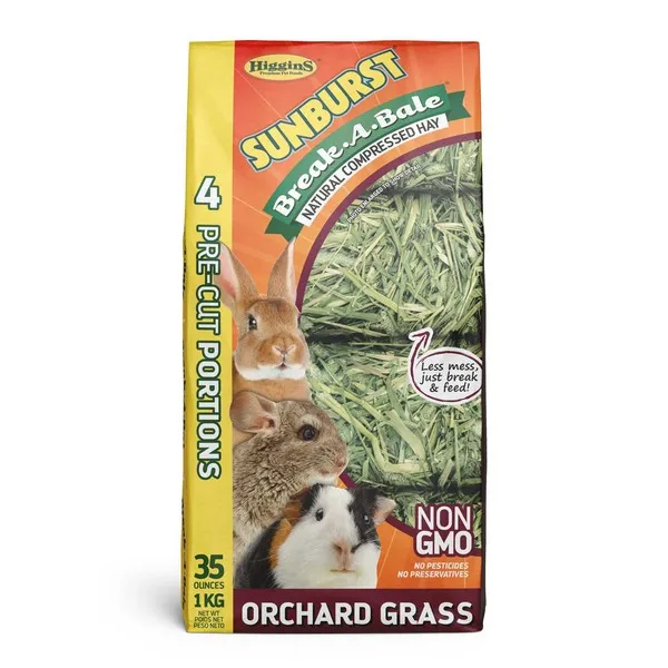 35 oz. Higgins Sunburst Break-A-Bale Orchard Grass Hay - Treat